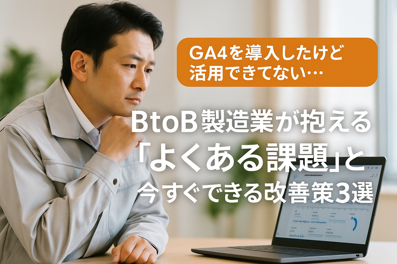 「GA4を導入したけど活用できてない...」BtoB製造業が抱える“よくある課題”と今すぐできる改善策3選
