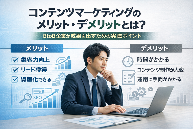 コンテンツマーケティングのメリット・デメリットとは？BtoB企業が成果を出すための実践ポイント