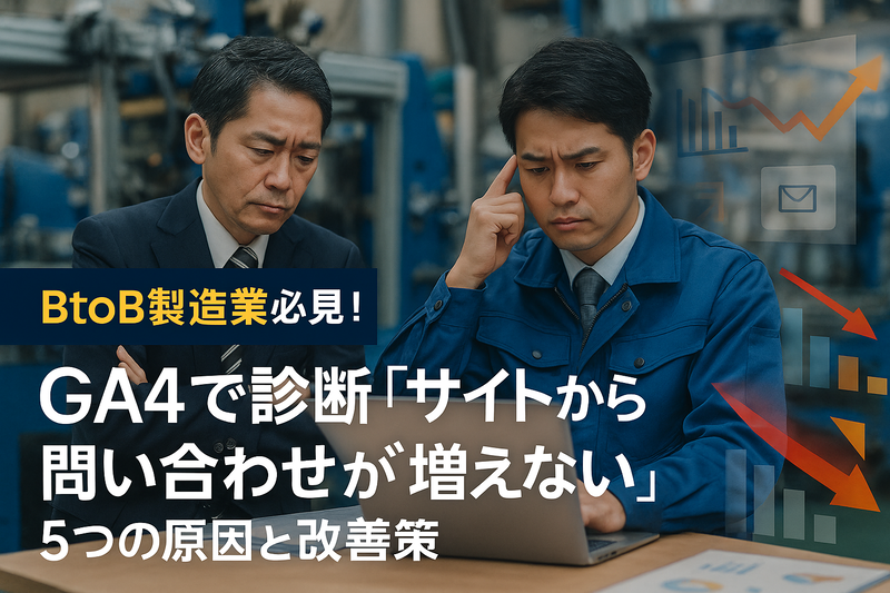 BtoB製造業必見!GA4で診断「サイトから問い合わせが増えない」5つの原因と改善策